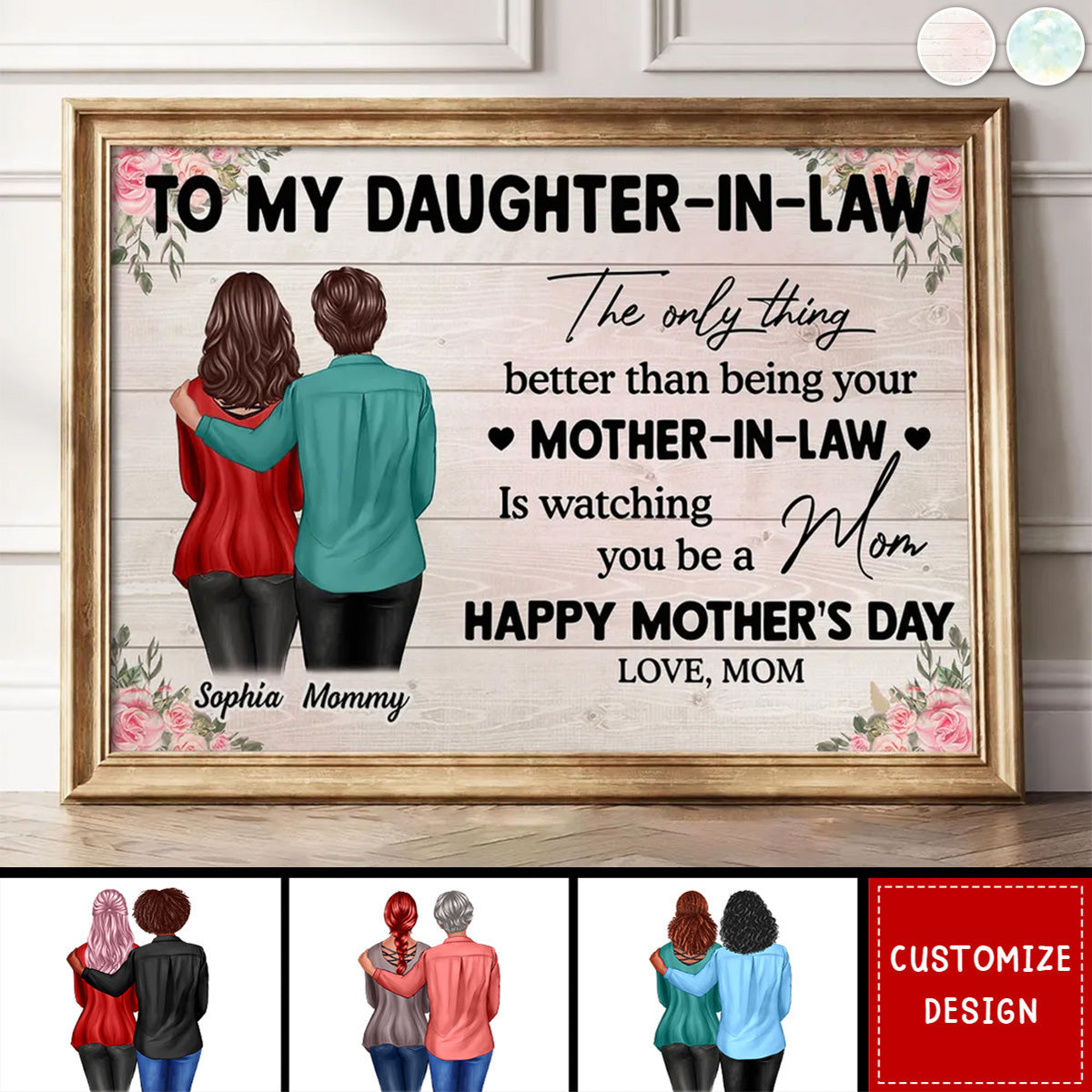 Personalized Mother's Day Canvas: 'Better Than Being Your Mother Is Watching You Be A Mom' - Custom Gift for Daughter or Daughter-in-Law