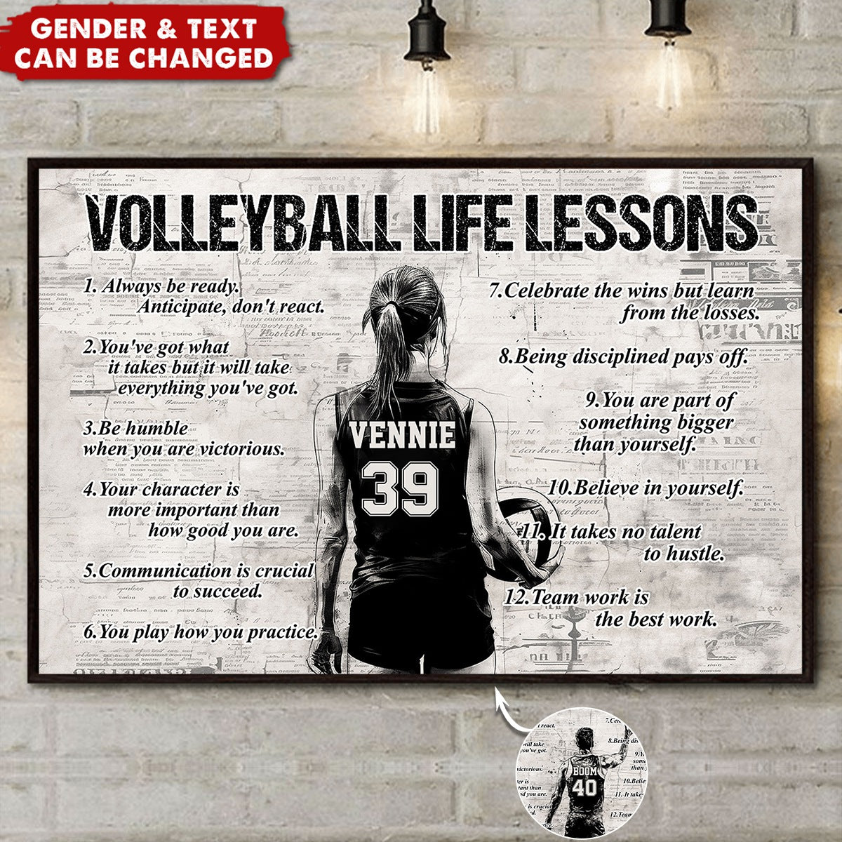 Volleyball Life Lessons - Personalized Custom Poster / Canvas