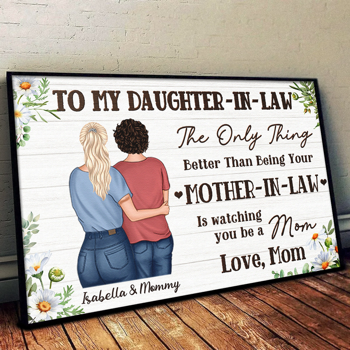 Custom Mother Daughter Canvas: 'Watching You Be a Mom' Quote Art