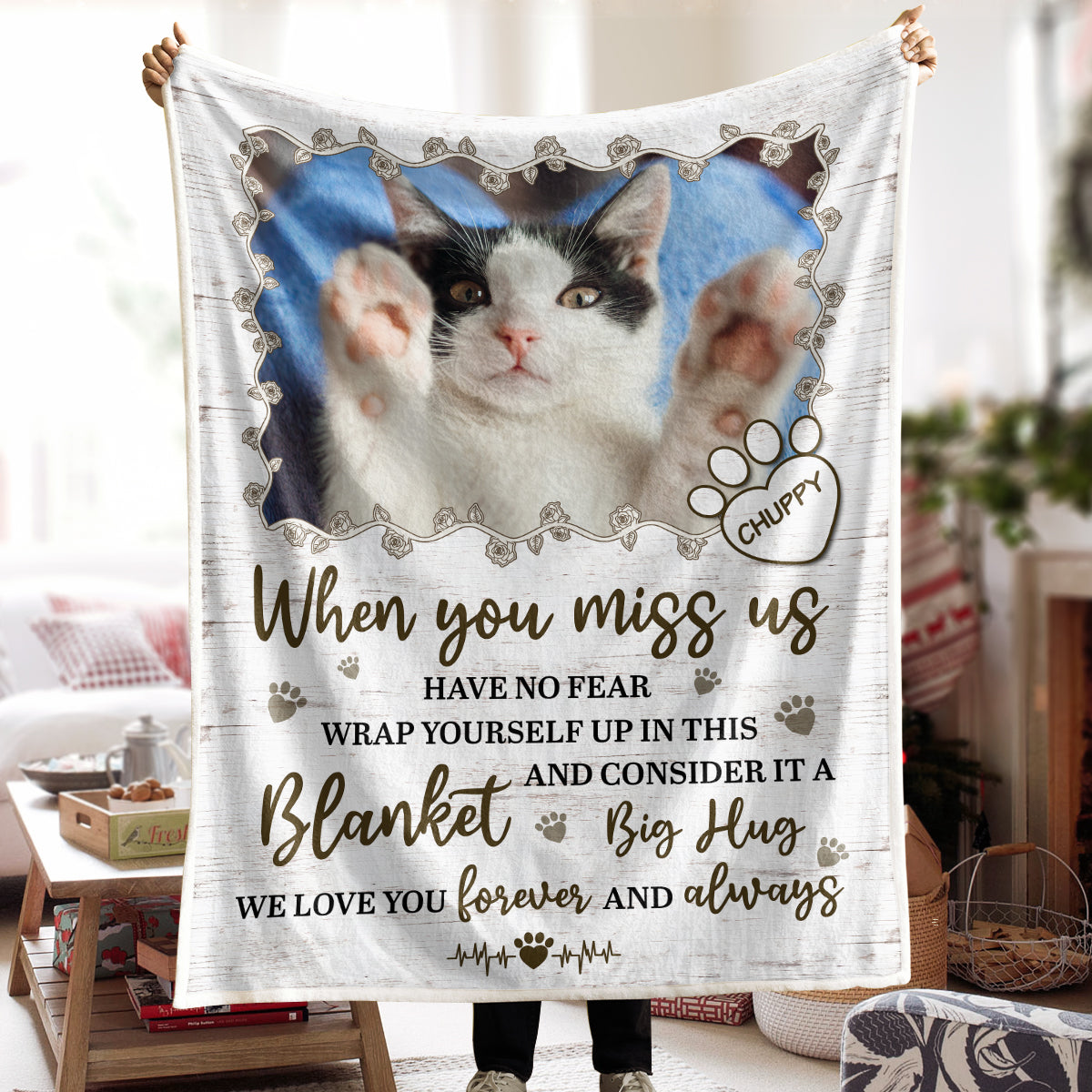 I LOVE YOU Forever AND Always - Personalized Photo Blanket - Gift For Pet Lovers