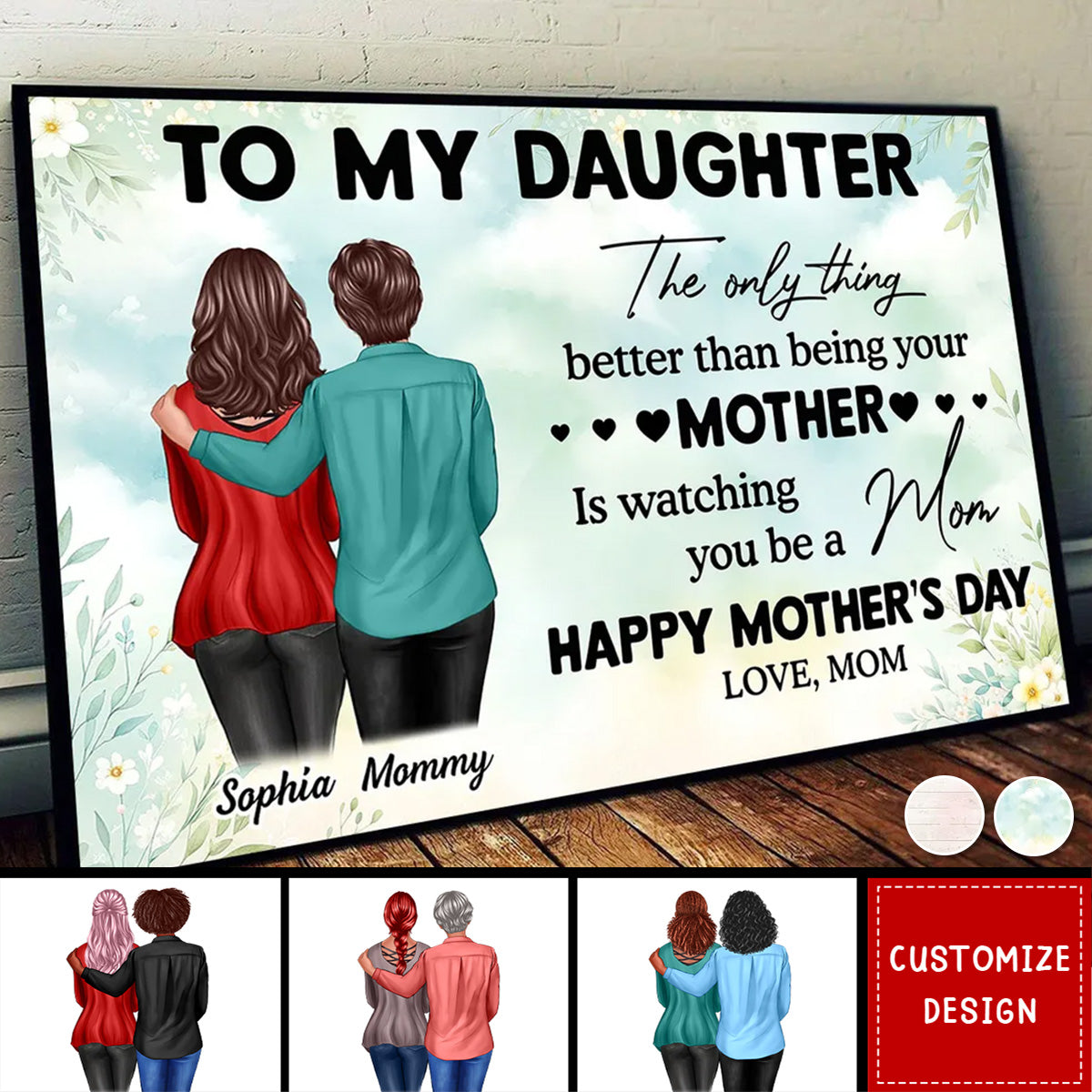 Personalized Daughter-in-Law Mother's Day Canvas: 'Watching You Be A Mom'