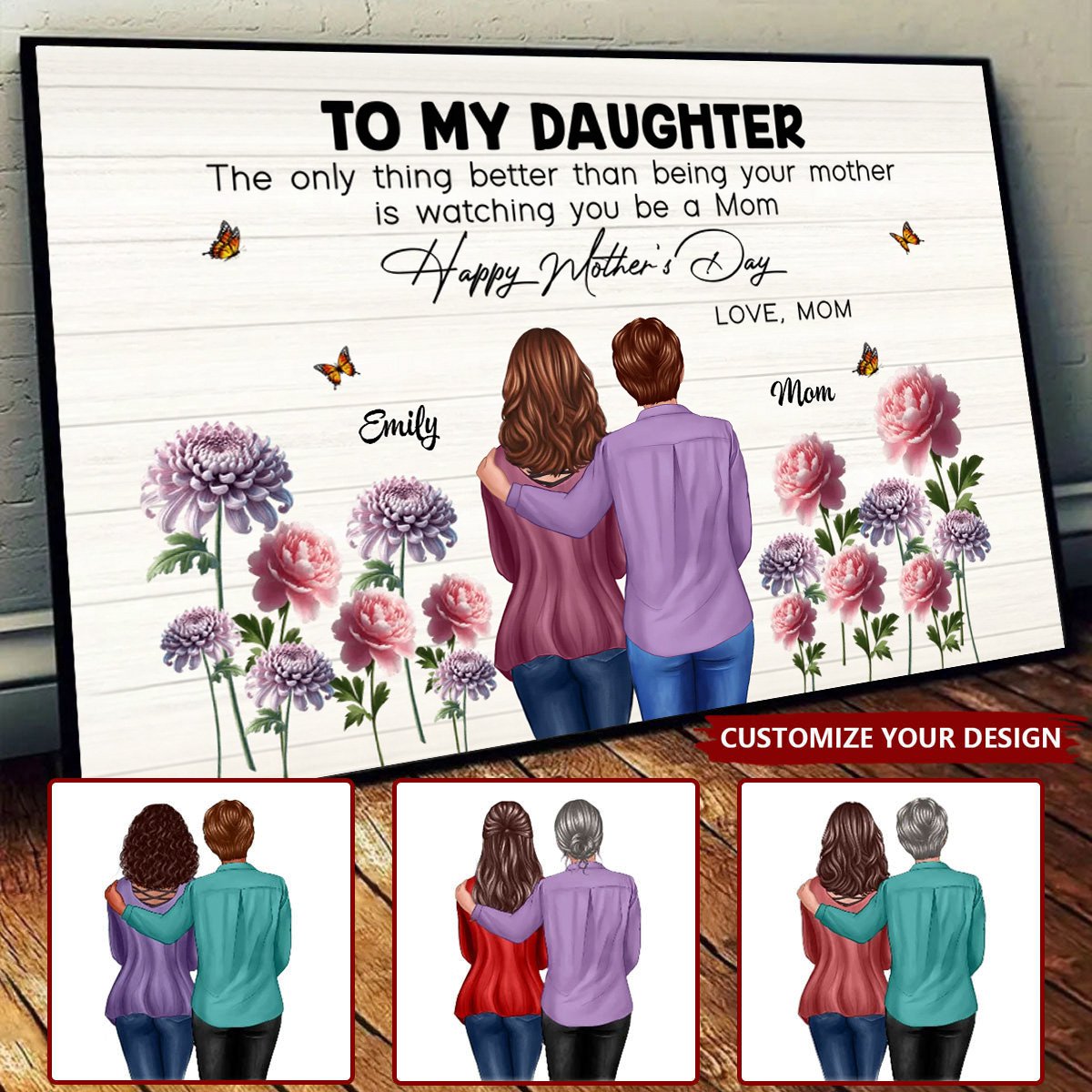 Personalized Canvas for Daughter: 'Watching You Be a Mom' Mother's Day Gift