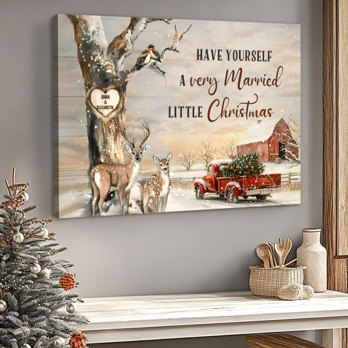 Personalized 'God blessed the broken road' Family Canvas / Poster - Personalize Names & Quote