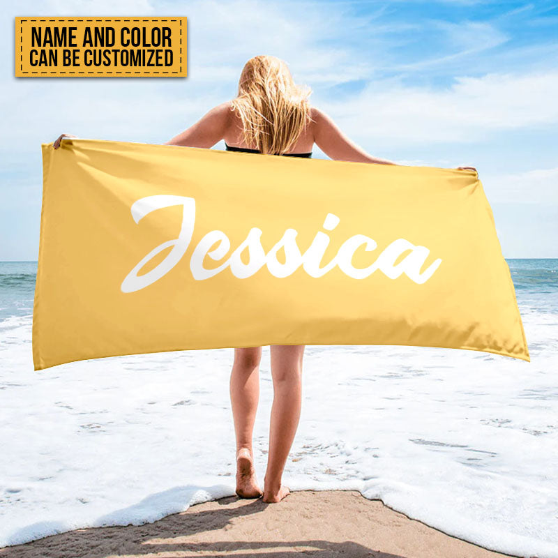 Personalized Custom Name Beach Towel - Perfect Summer Gift for Her