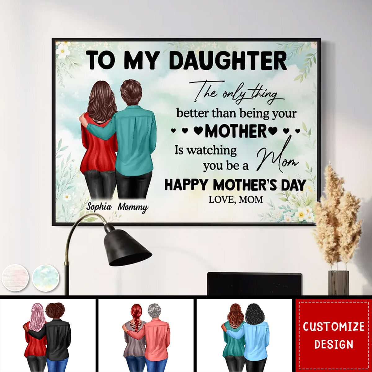 Personalized Daughter-in-Law Mother's Day Canvas: 'Watching You Be A Mom'