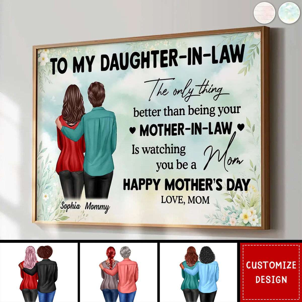 Personalized Mother's Day Canvas: 'Better Than Being Your Mother Is Watching You Be A Mom' - Custom Gift for Daughter or Daughter-in-Law