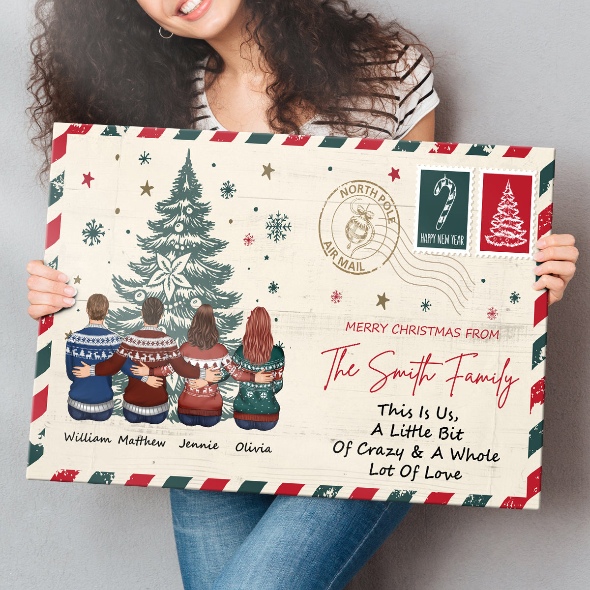 Personalized Family Christmas Canvas / Poster - 'This Is Us' Quote Wall Art Gift