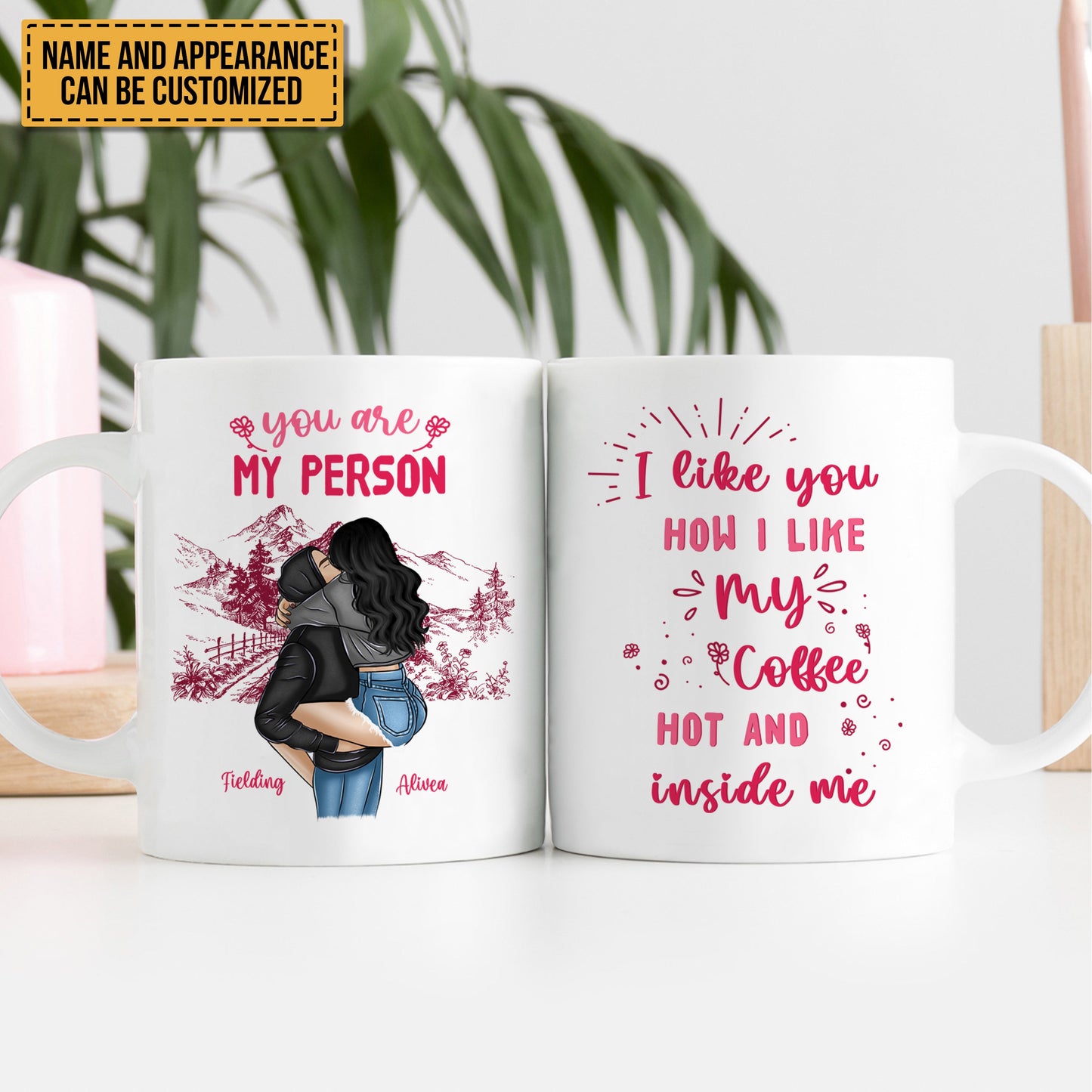 Personalized 'Hot & Inside Me' Coffee Mug - Funny Gift for Couples