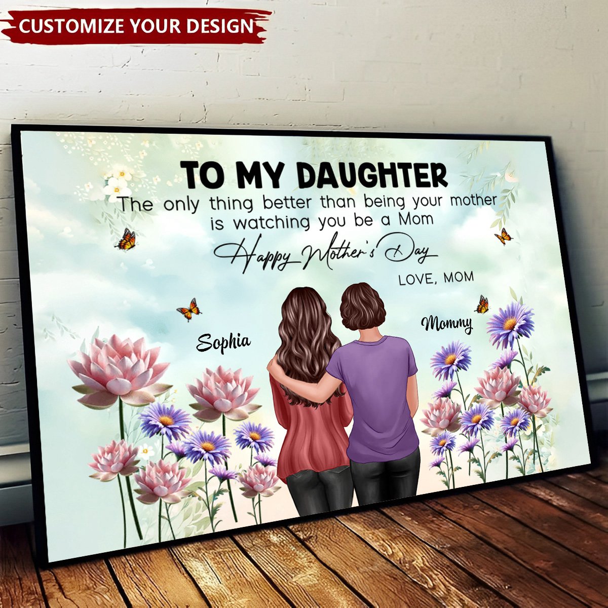 Personalized Canvas for Daughter: 'Watching You Be a Mom' Mother's Day Gift
