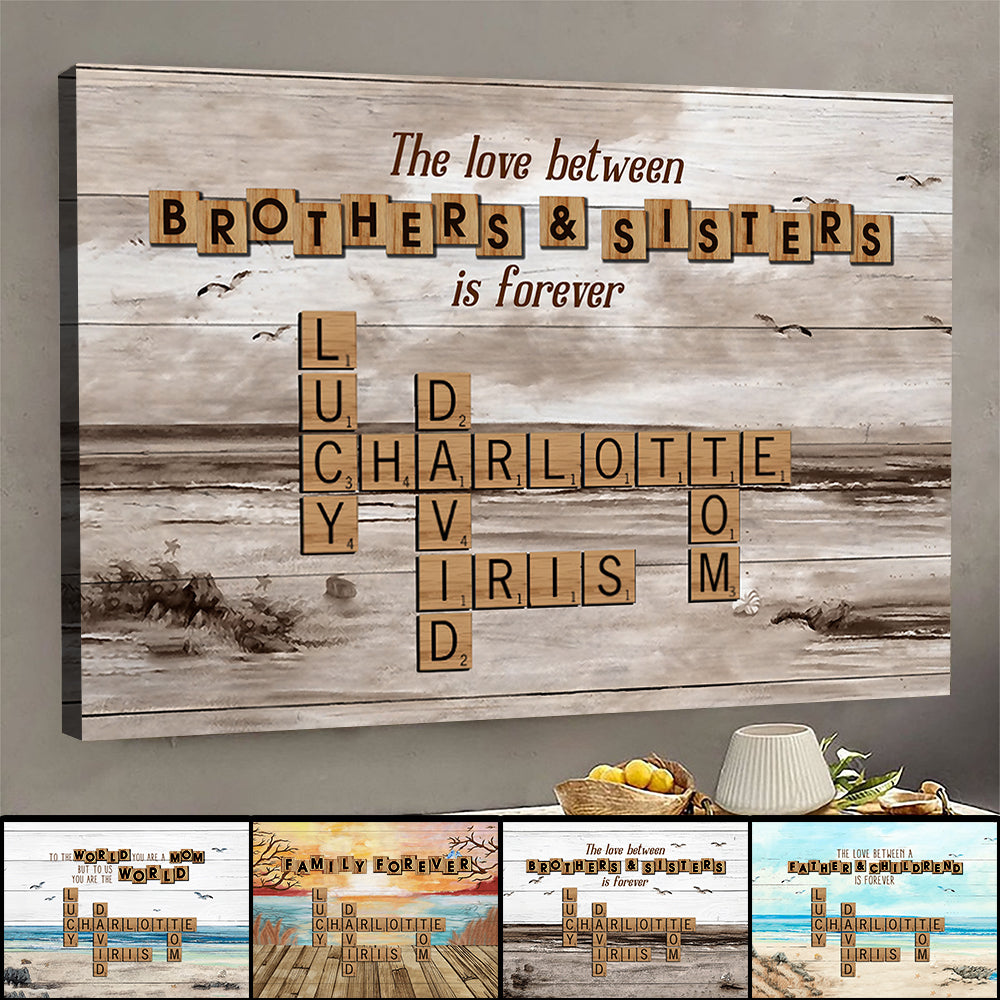 Personalized The Love Between Brothers Sisters Crossword Puzzle Canvas Personalized The Love Between Brothers Sisters Crossword Puzzle Canvas