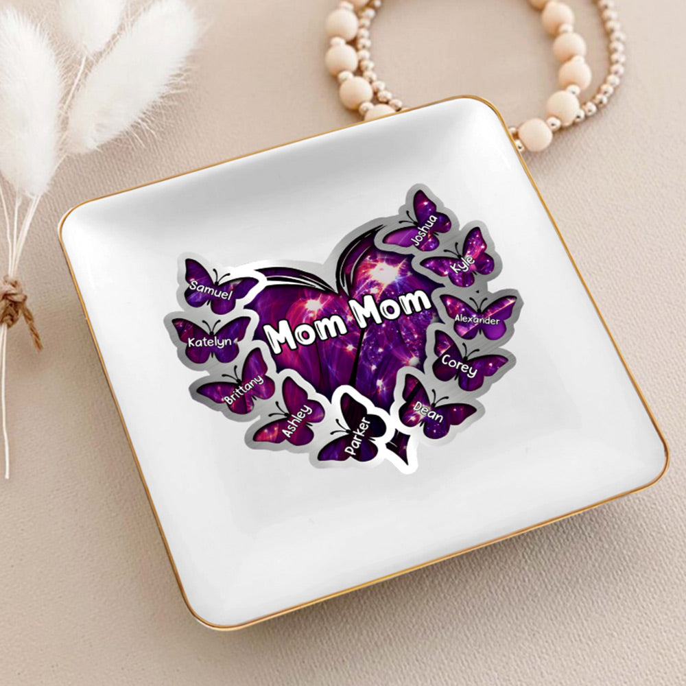 Personalized Heart Keychain with Grandkids Names - Custom Gift for Grandma, Mom