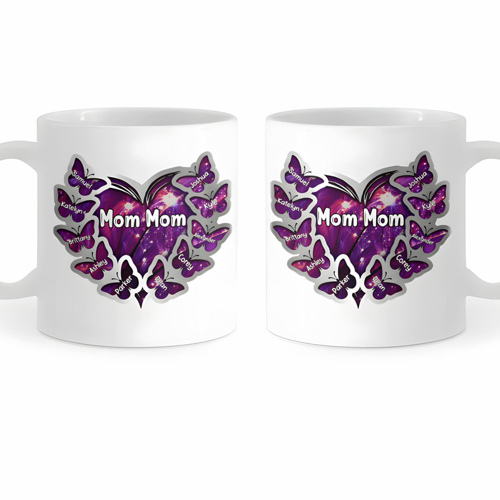 Personalized Heart Keychain with Grandkids Names - Custom Gift for Grandma, Mom