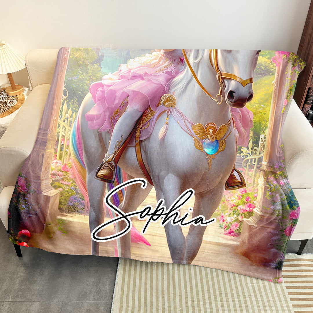 Unicorn Princess - Personalized Photo Blanket - Gifts For Daughters, Girls