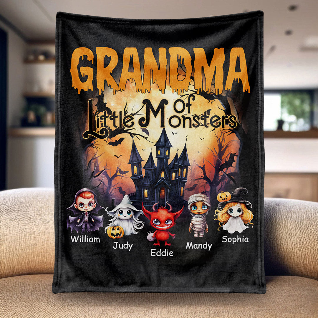 For the Grandma/Grandpa of These Little Monsters – A Personalized Halloween Gift Blanket