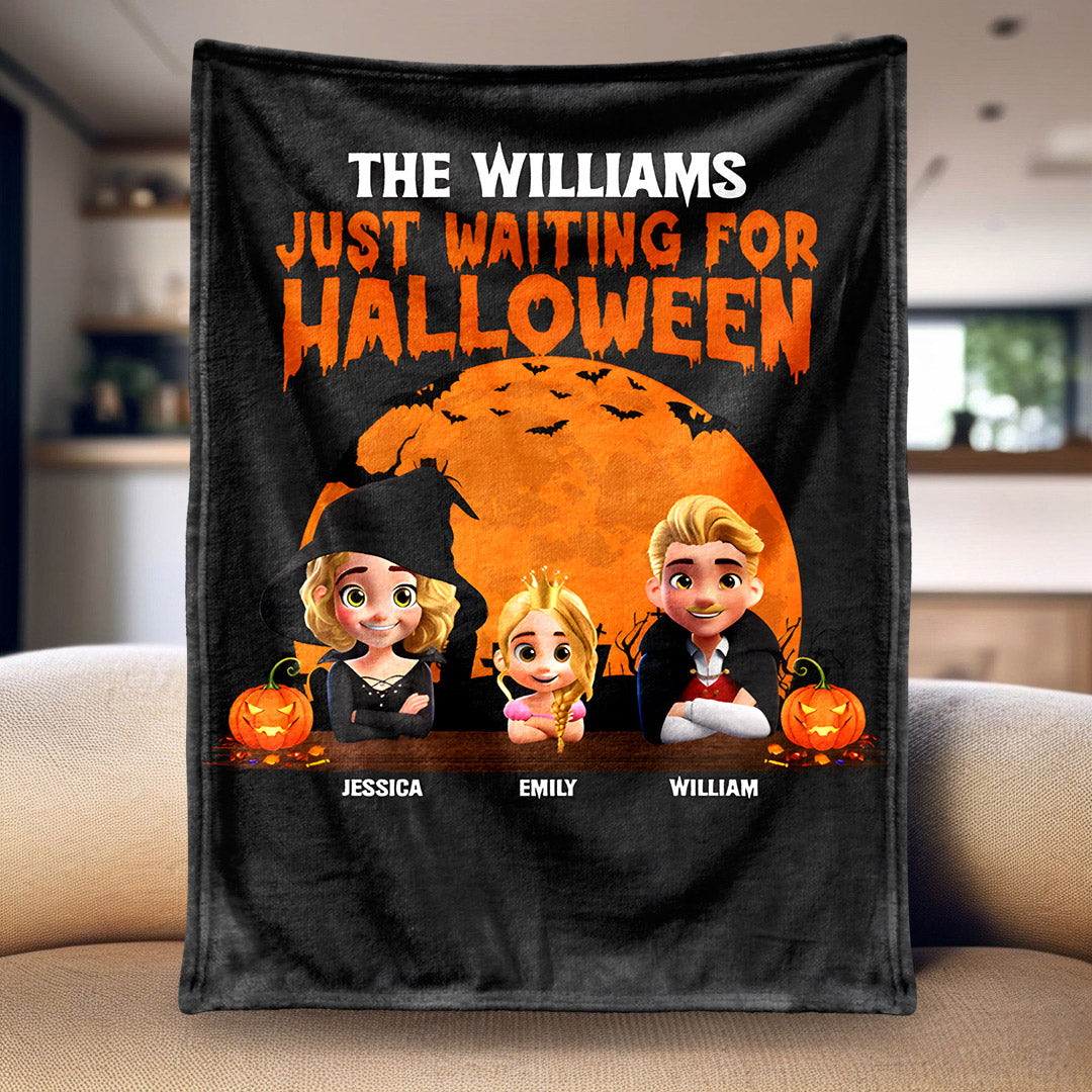 Just Waiting For Halloween - Personalized Blanket