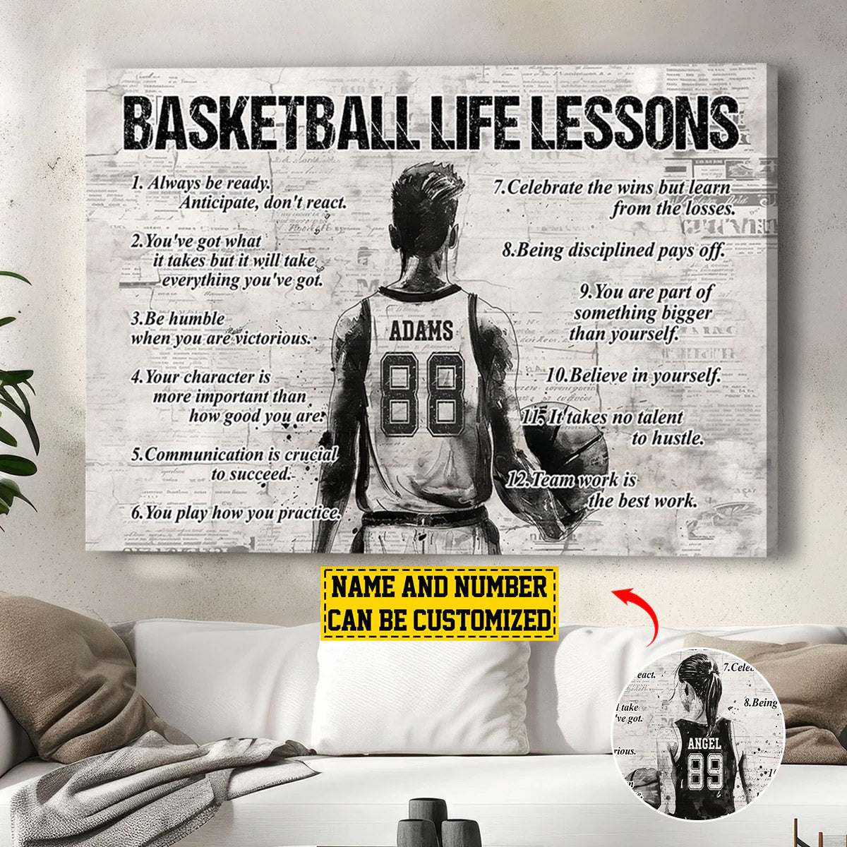 Basketball Life Lessons - Personalized Poster / Canvas