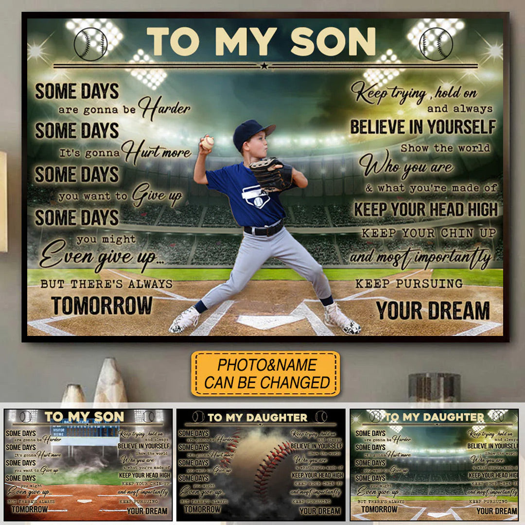 Personalized “Believe In Yourself” Baseball Canvas / Poster - A Gift for Son & Grandson