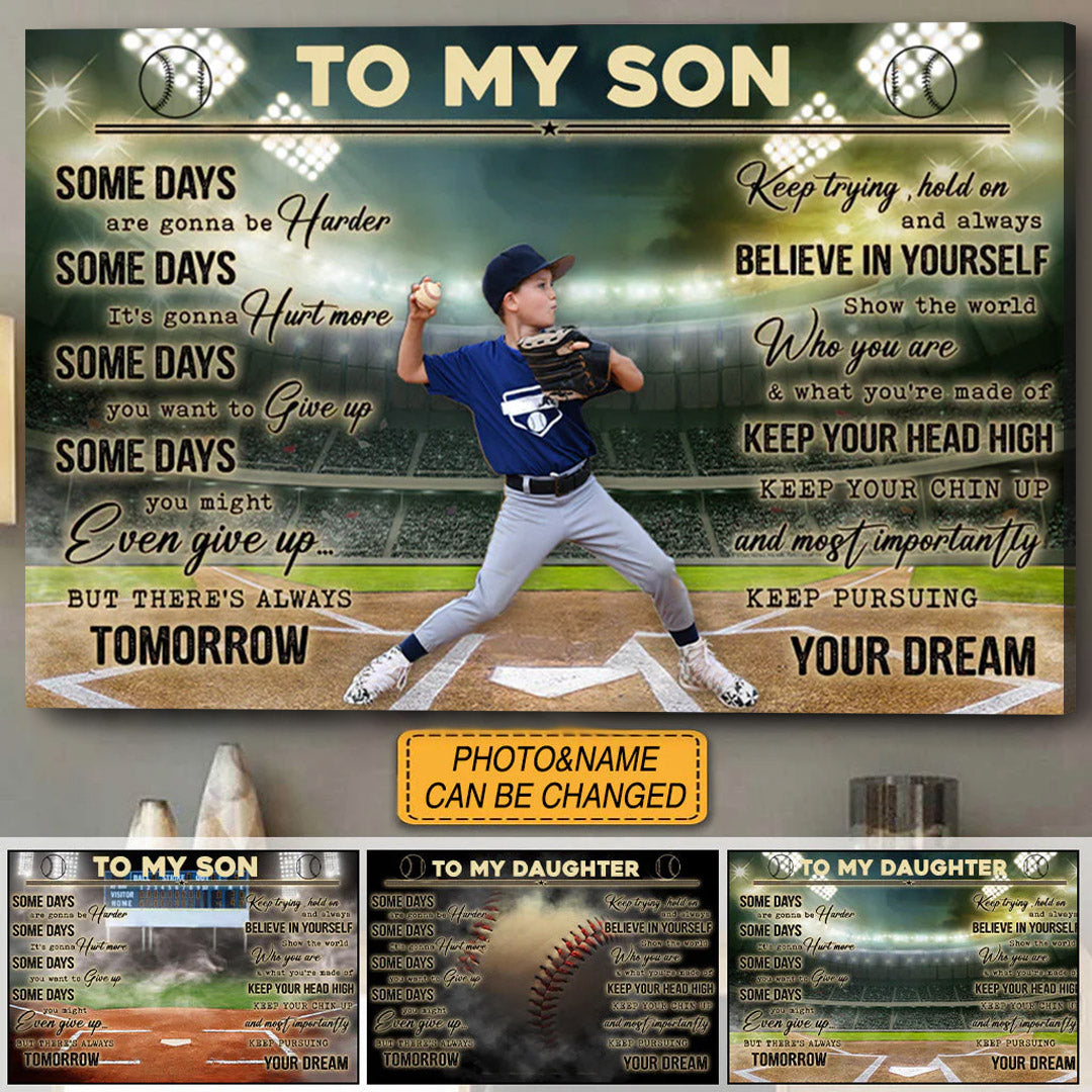 Personalized “Believe In Yourself” Baseball Canvas / Poster - A Gift for Son & Grandson