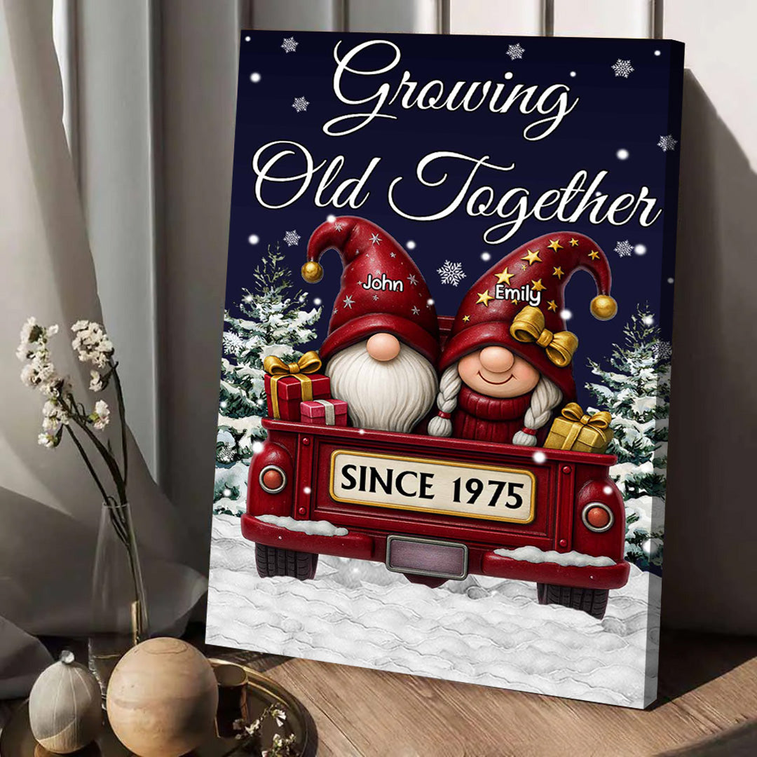 Customizable "Growing Old Together" Canvas / Poster - Personalize Names & Year
