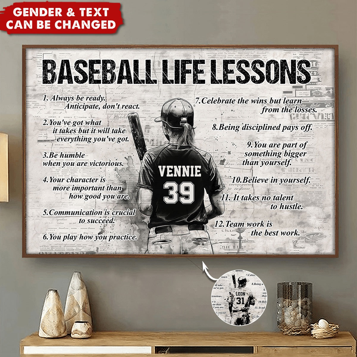 The Baseball Playbook for Life - Personalized Poster / Canvas