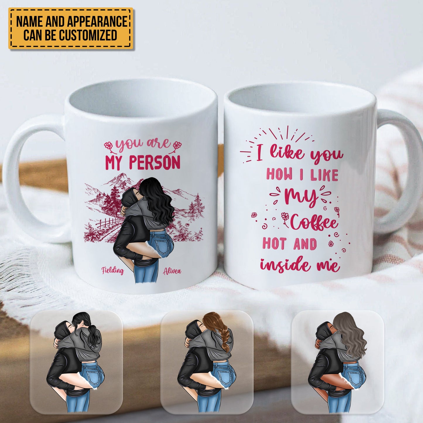 Personalized 'Hot & Inside Me' Coffee Mug - Funny Gift for Couples