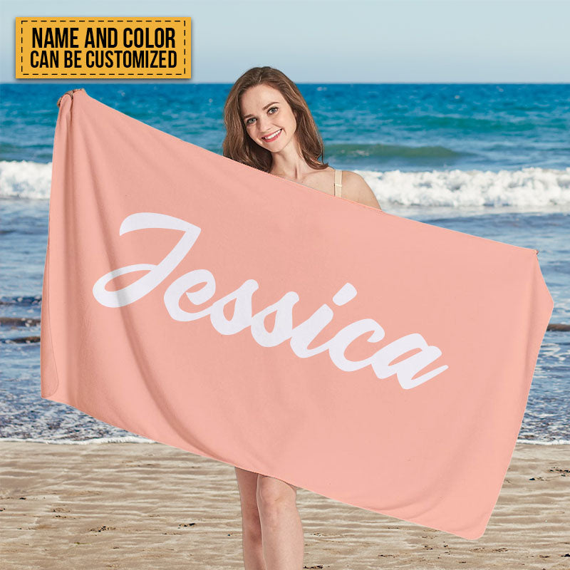 Personalized Custom Name Beach Towel - Perfect Summer Gift for Her