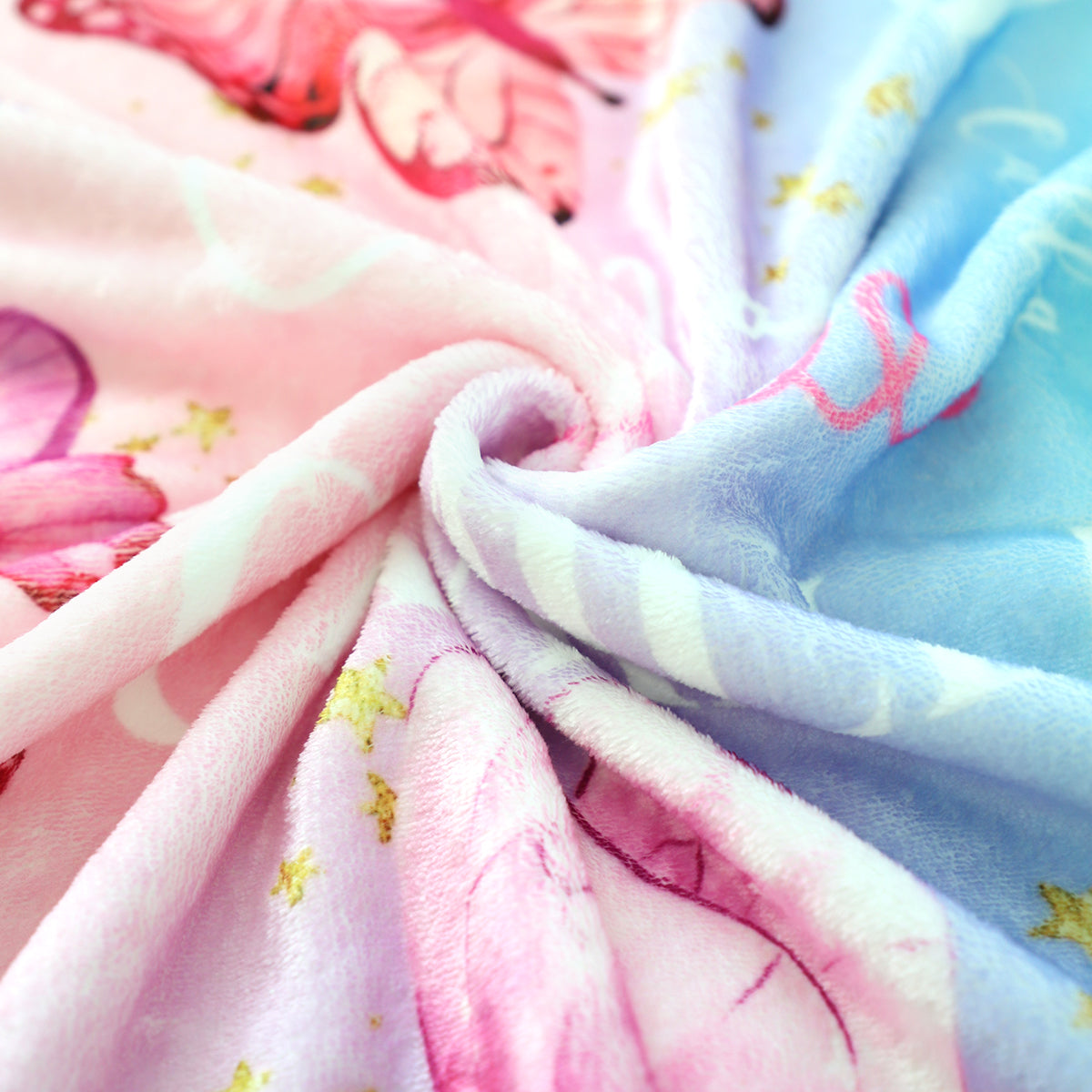 Her Name in Butterflies: Custom Watercolor Pink Blanket - A Unique Gift for Girls