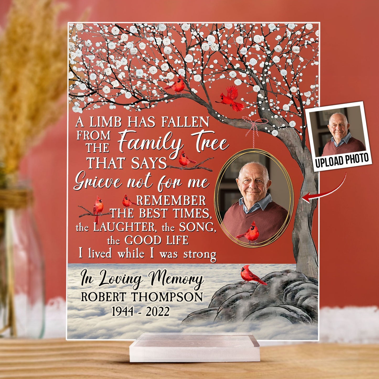 Personalized Memorial For Loved One Plaque: 'A Limb Has Fallen From The Family Tree'