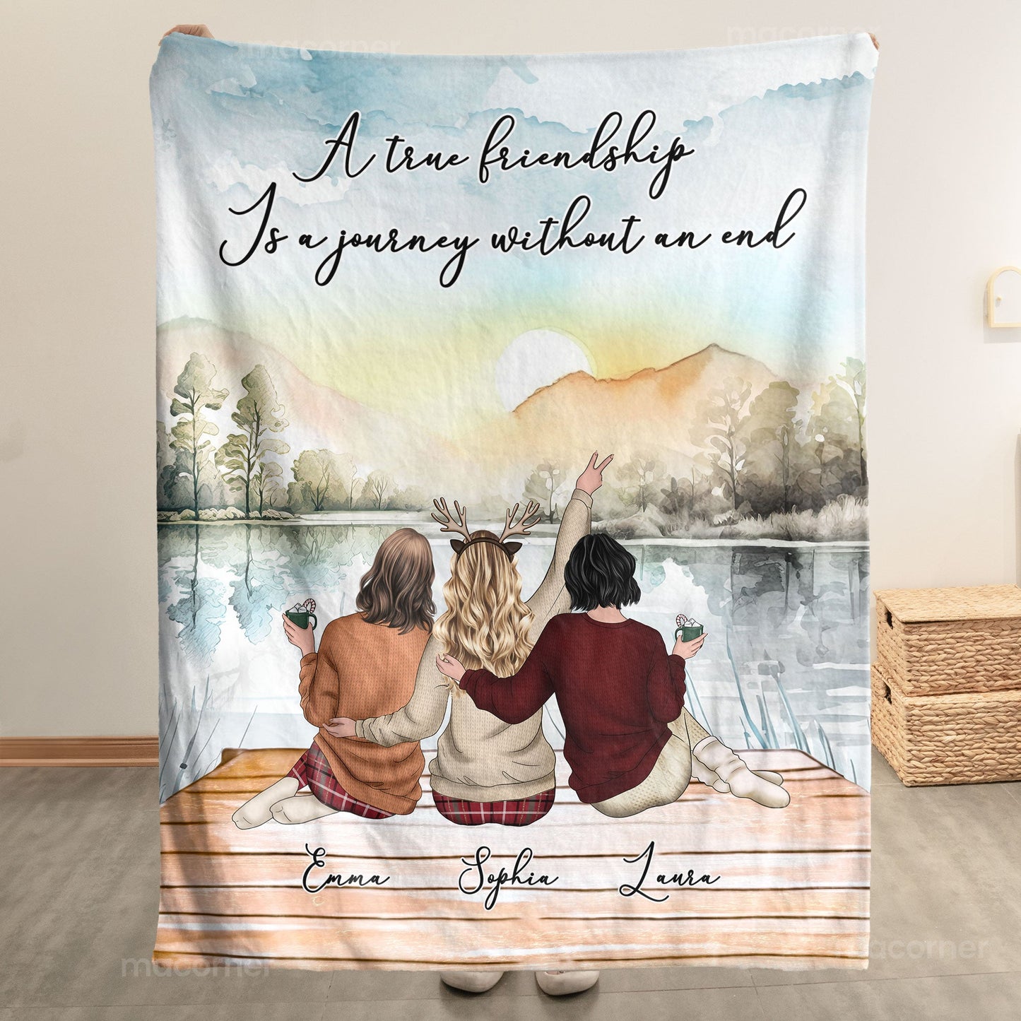 Custom Best Friends Blanket: 'A True Friendship Is A Journey Without An End'