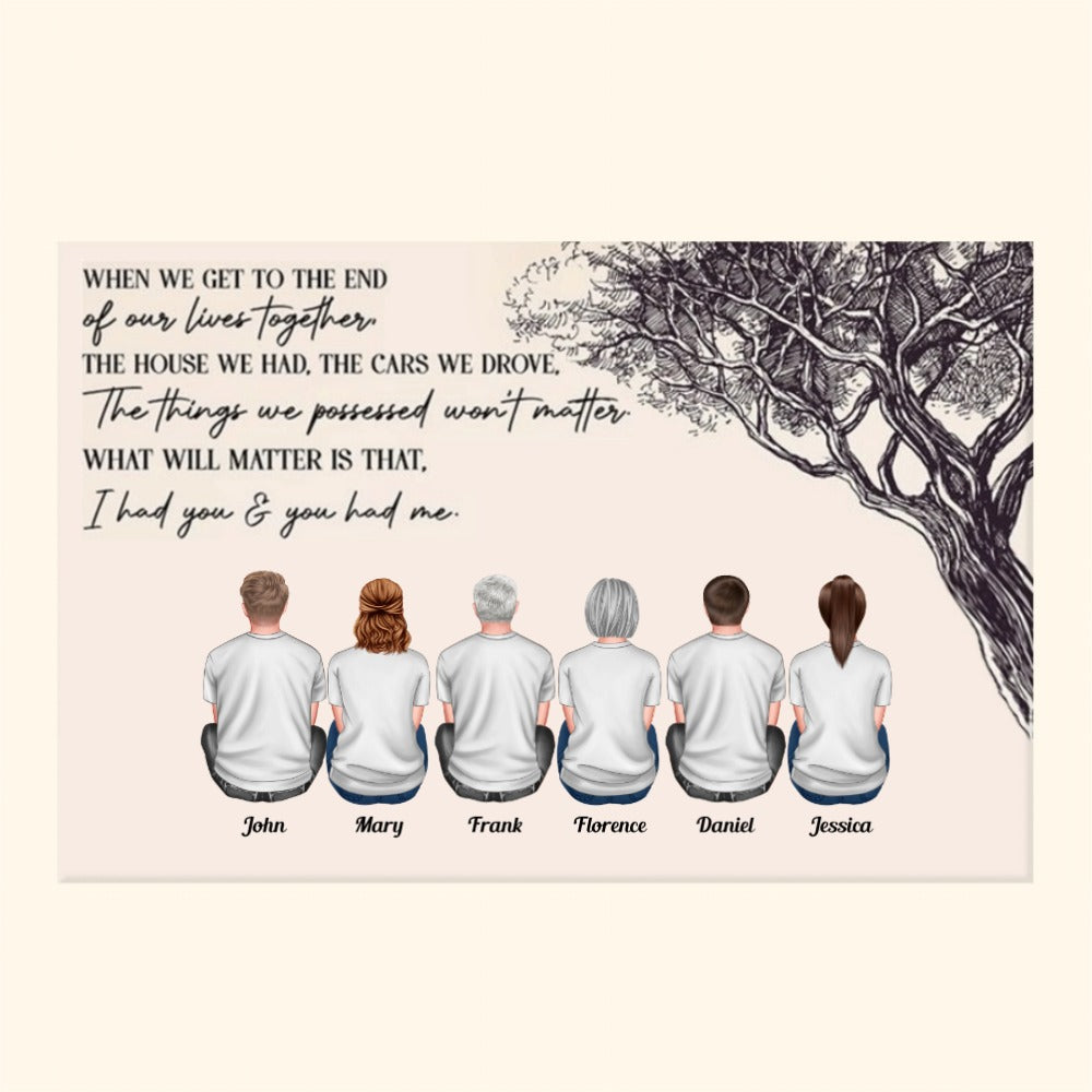 Heartfelt Personalized Family Canvas: 'I Had You & You Had Me' Wall Art