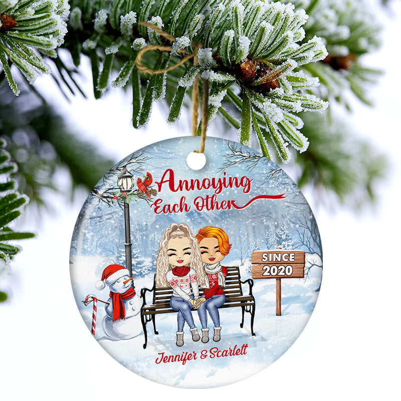 Personalized Christmas Couple Ornament: "Annoying Each Other Since" - Custom Year Gift