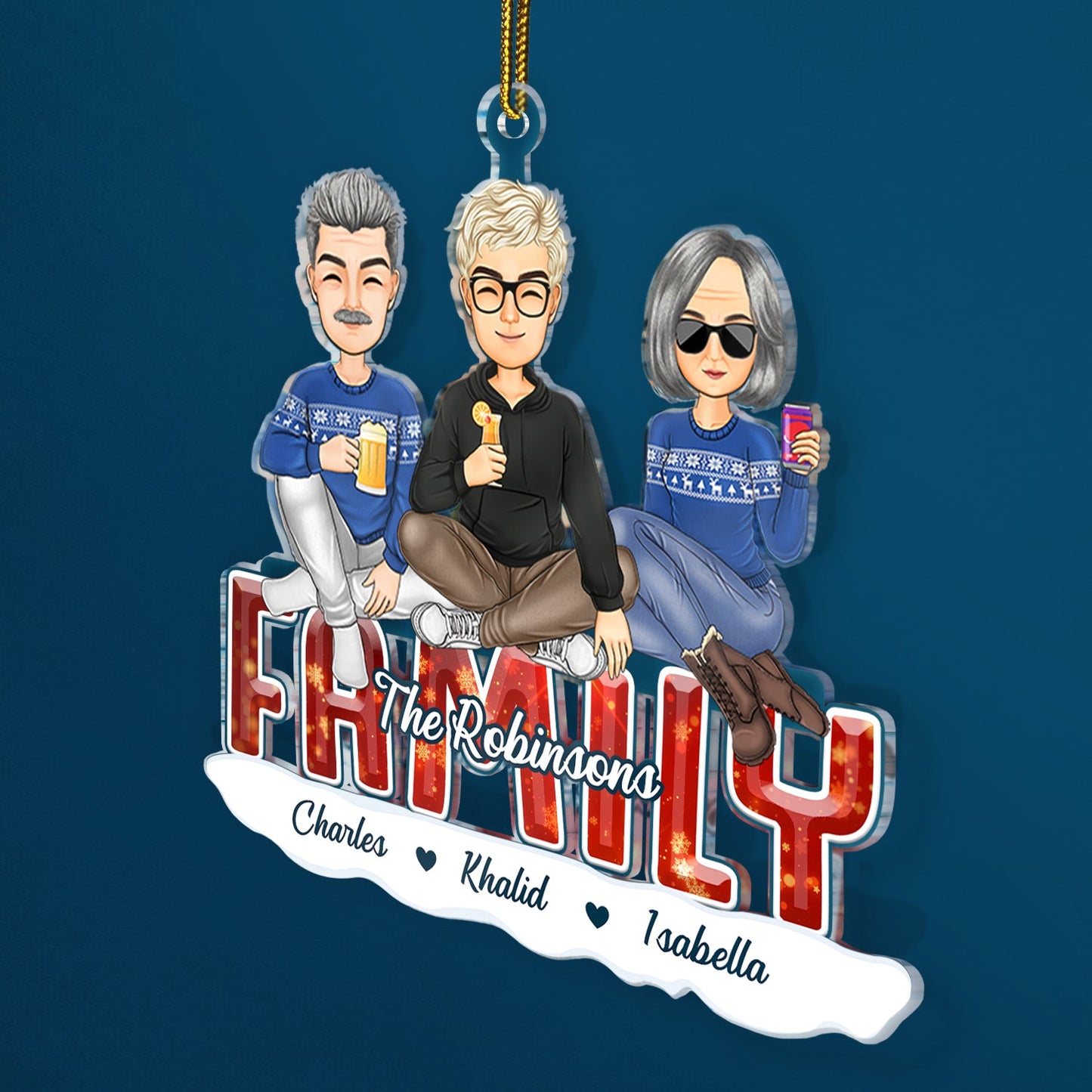 Personalized 'Family Forever' Christmas Ornament - Custom Gift for Family