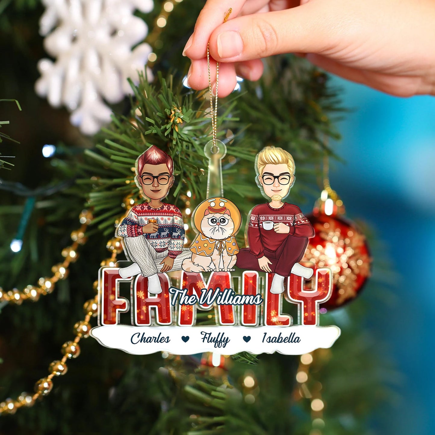 Personalized 'Family Forever' Christmas Ornament - Custom Gift for Family