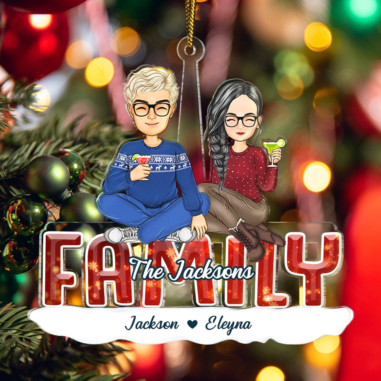 Personalized 'Family Forever' Christmas Ornament - Custom Gift for Family