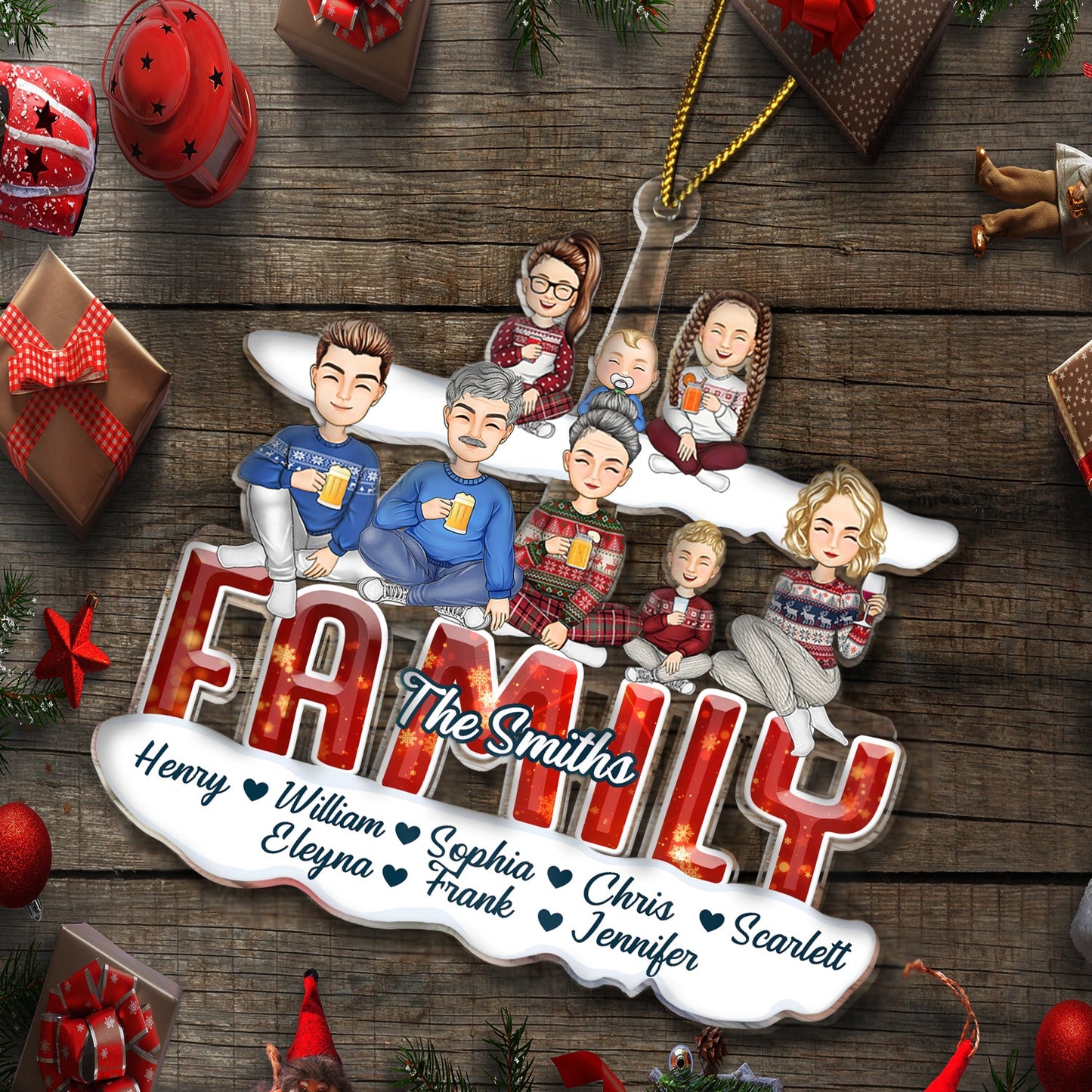 Personalized 'Family Forever' Christmas Ornament - Custom Gift for Family