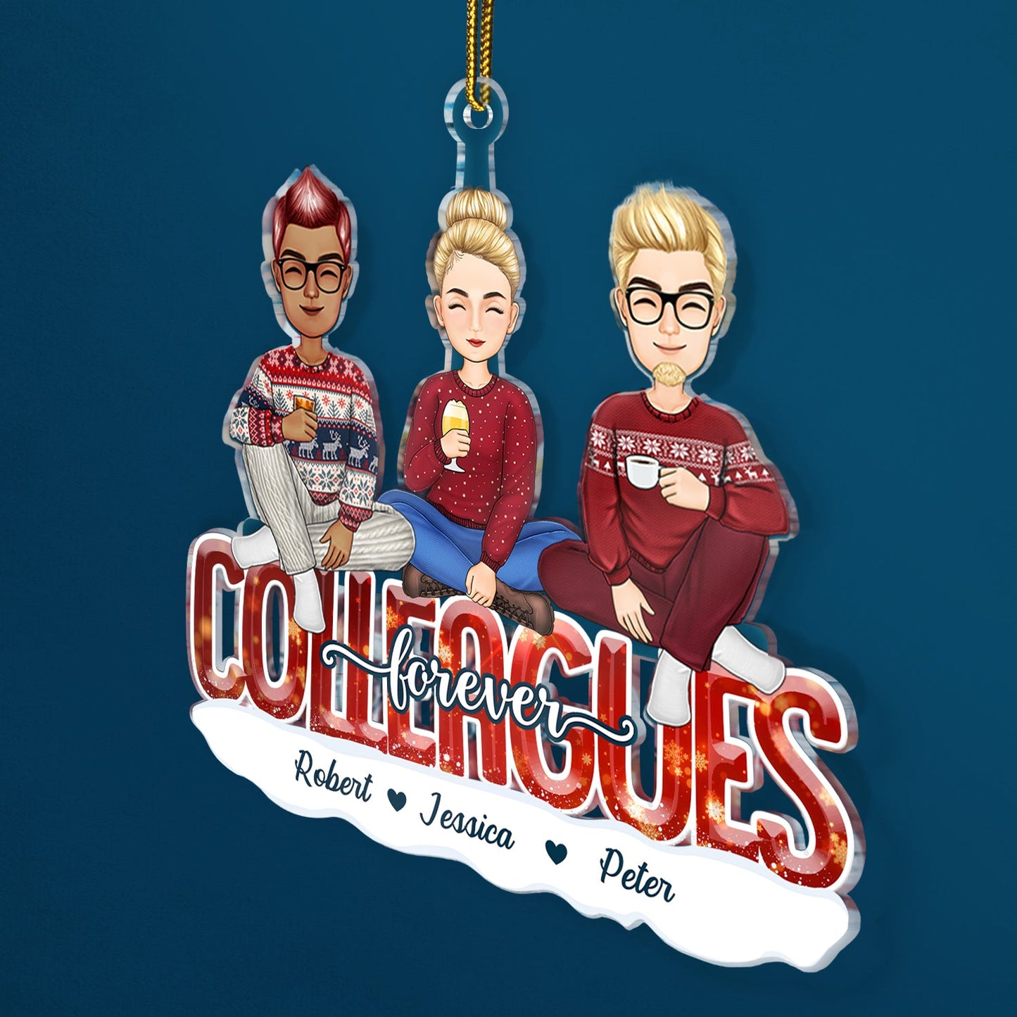 Personalized "Besties Forever" Keepsake Ornament for Friends & Sisters Christmas