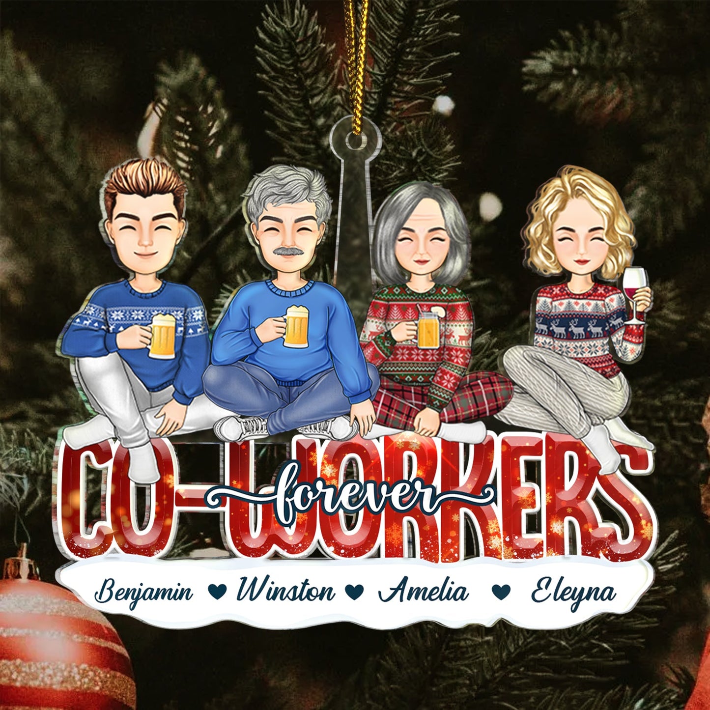 Personalized "Besties Forever" Keepsake Ornament for Friends & Sisters Christmas