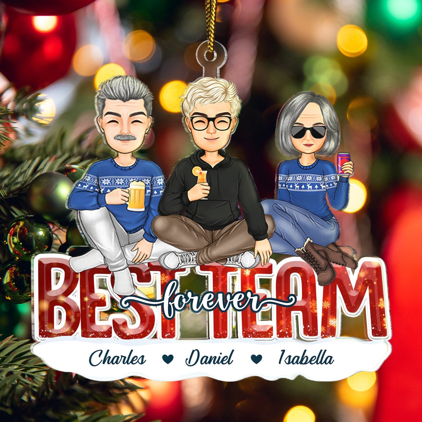 Personalized "Besties Forever" Keepsake Ornament for Friends & Sisters Christmas