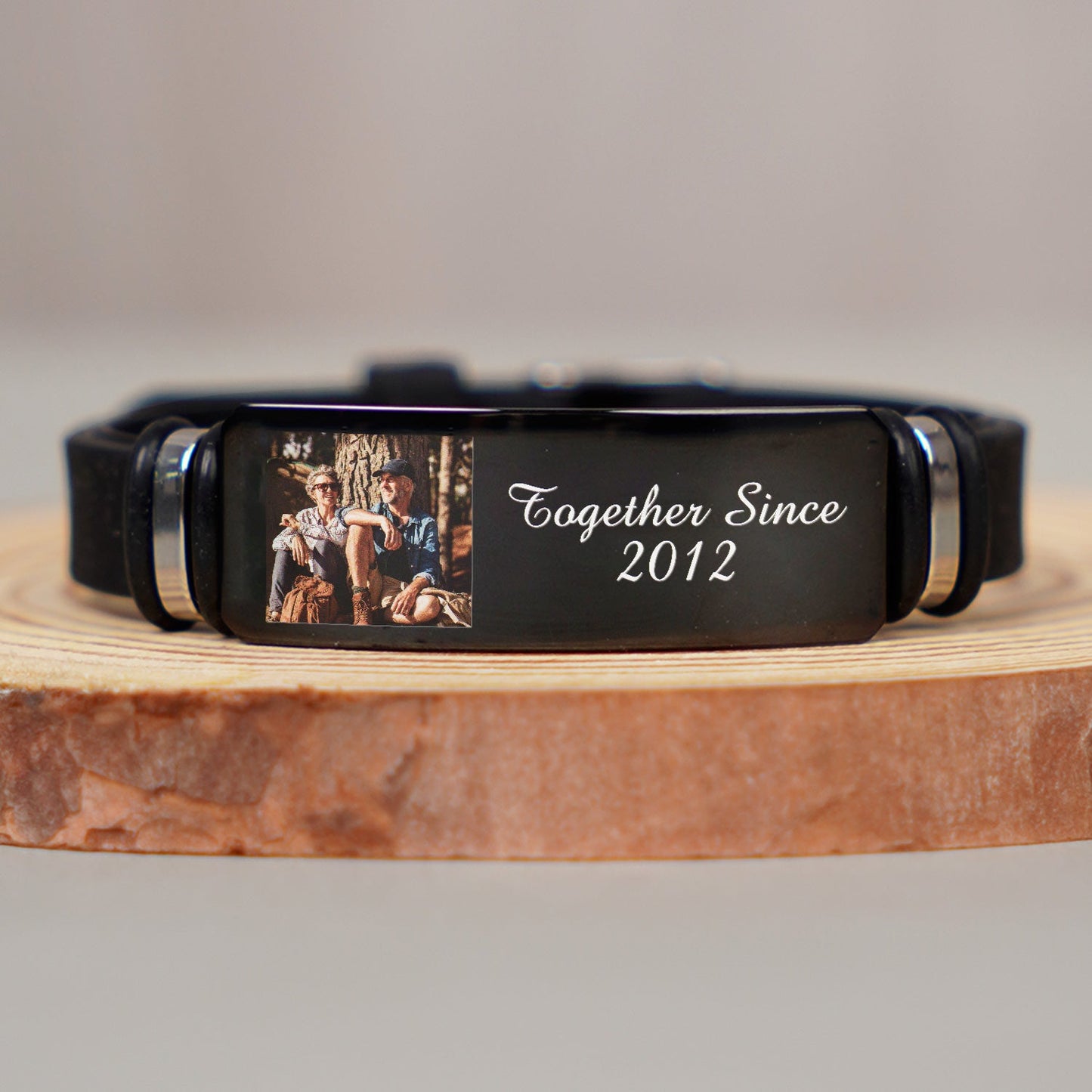 Personalized Photo & Engraved Bracelet for Couples - Heartfelt Anniversary Gift