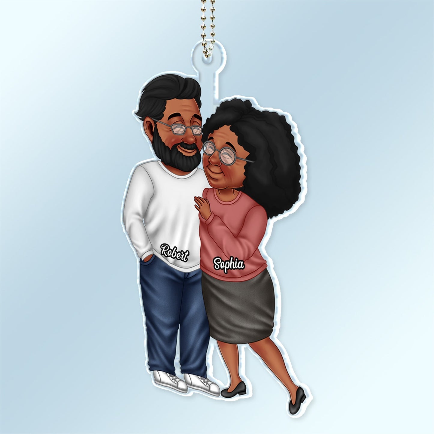 Personalized 'Arm In Arm' Couple Car Hanger - Sweet Anniversary Gift
