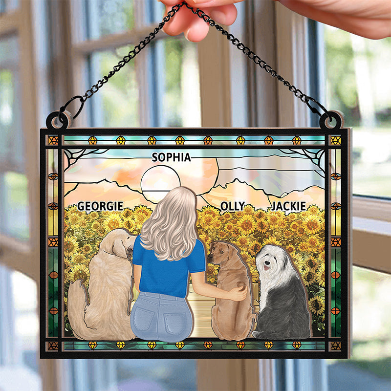 Personalized 'A Dad & His Dog' Suncatcher Ornament: Unbreakable Bond Gift