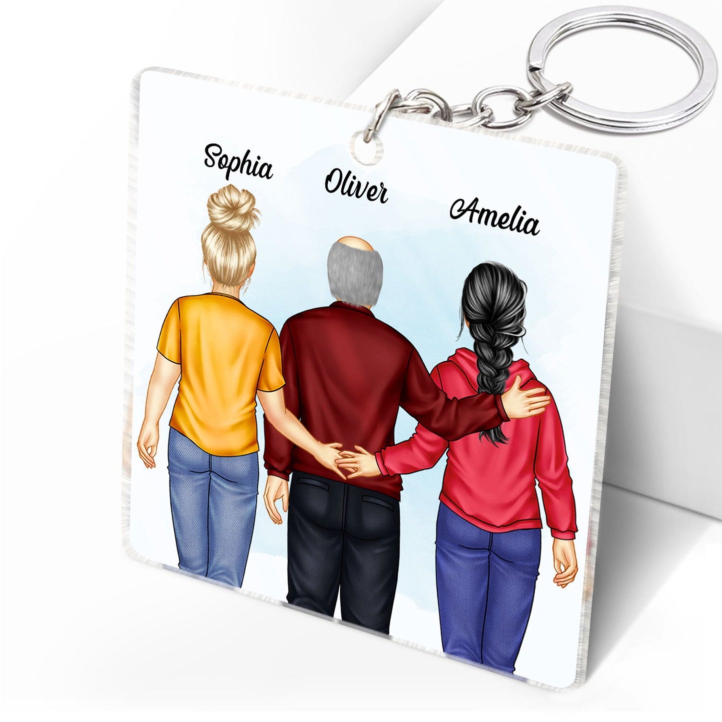 Heartfelt Personalized Dad Daughter Keychain - 'My Hero' Keepsake Gift