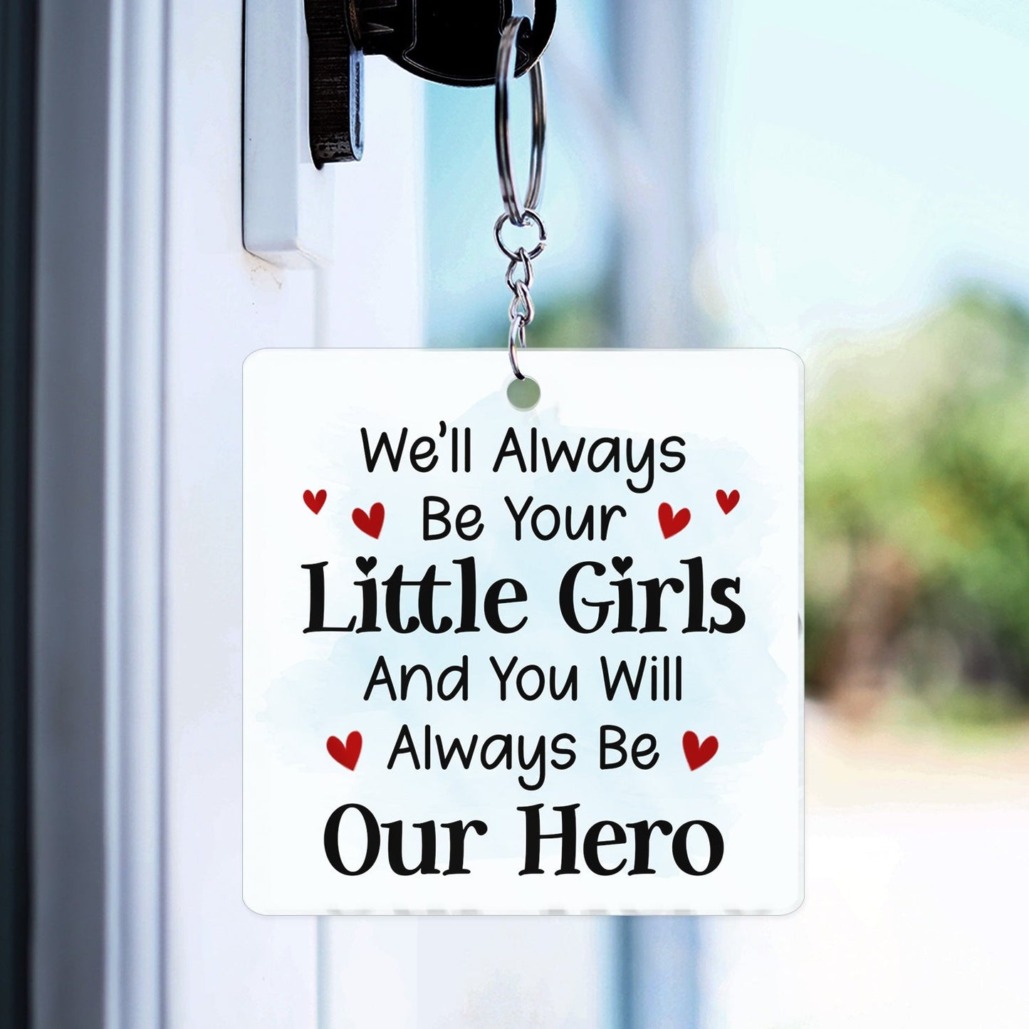 Heartfelt Personalized Dad Daughter Keychain - 'My Hero' Keepsake Gift