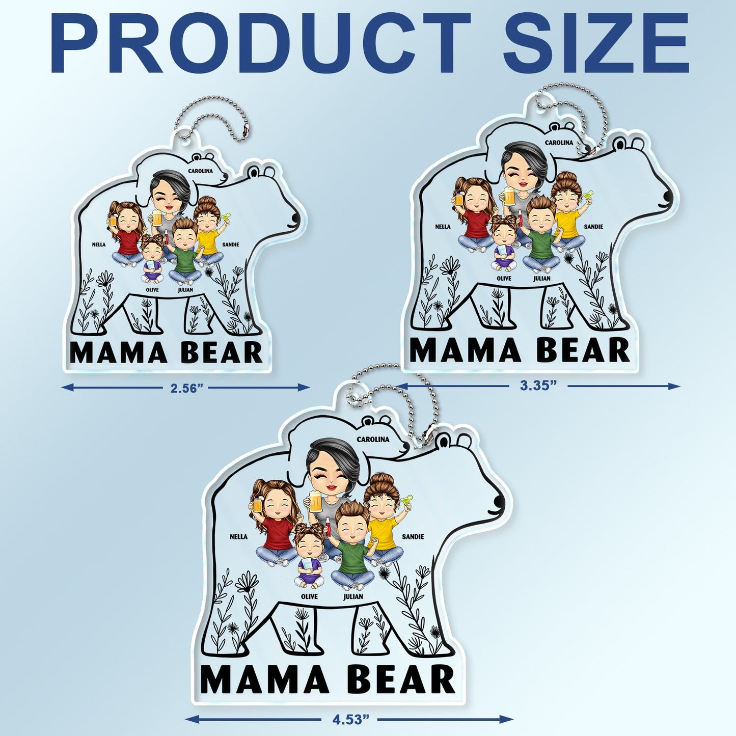 Personalized Mama Bear Car Hanger | Custom Gift for Mom & Grandma
