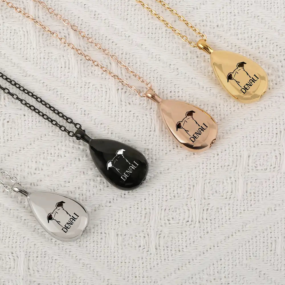 Heartfelt Personalized Pet Urn Necklace - Custom Line Art Memorial For Loved One Gift