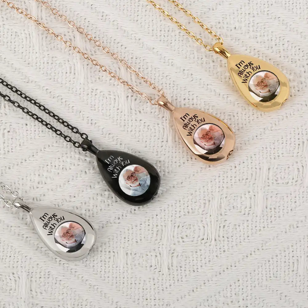 Personalized Photo Keepsake Necklace: 'I'm Always With You' Memorial For Loved One Gift