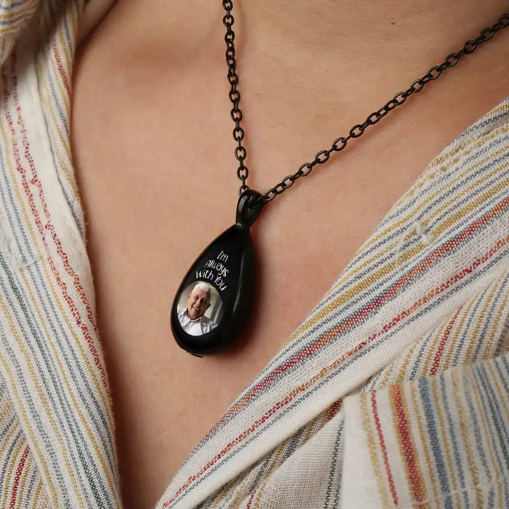 Personalized Photo Keepsake Necklace: 'I'm Always With You' Memorial For Loved One Gift