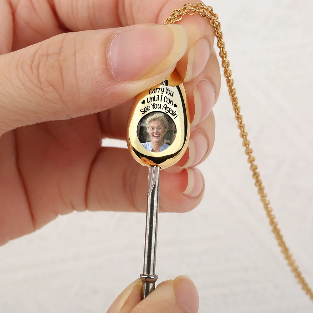 Personalized Photo Keepsake Necklace: 'I Will Carry You' Memorial For Loved One Locket