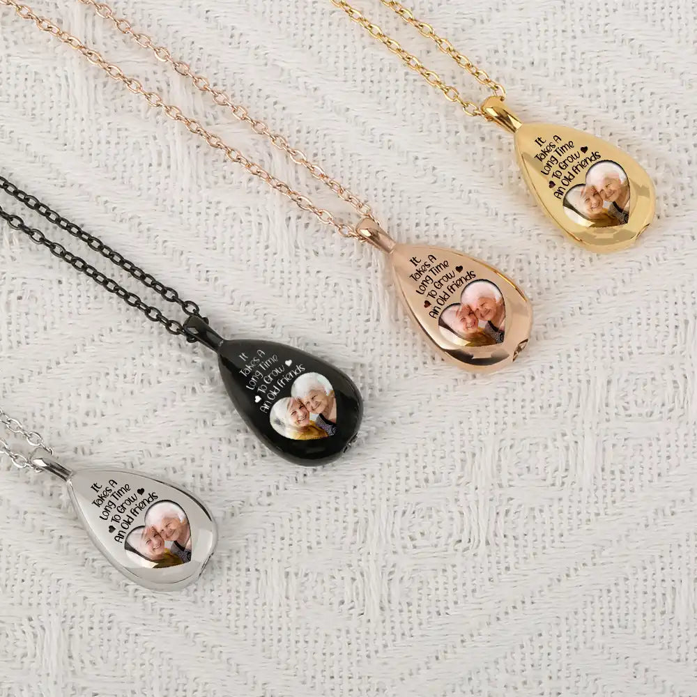 Custom Photo "It Takes A Long Time To Grow An Old Friend" Keepsake Necklace