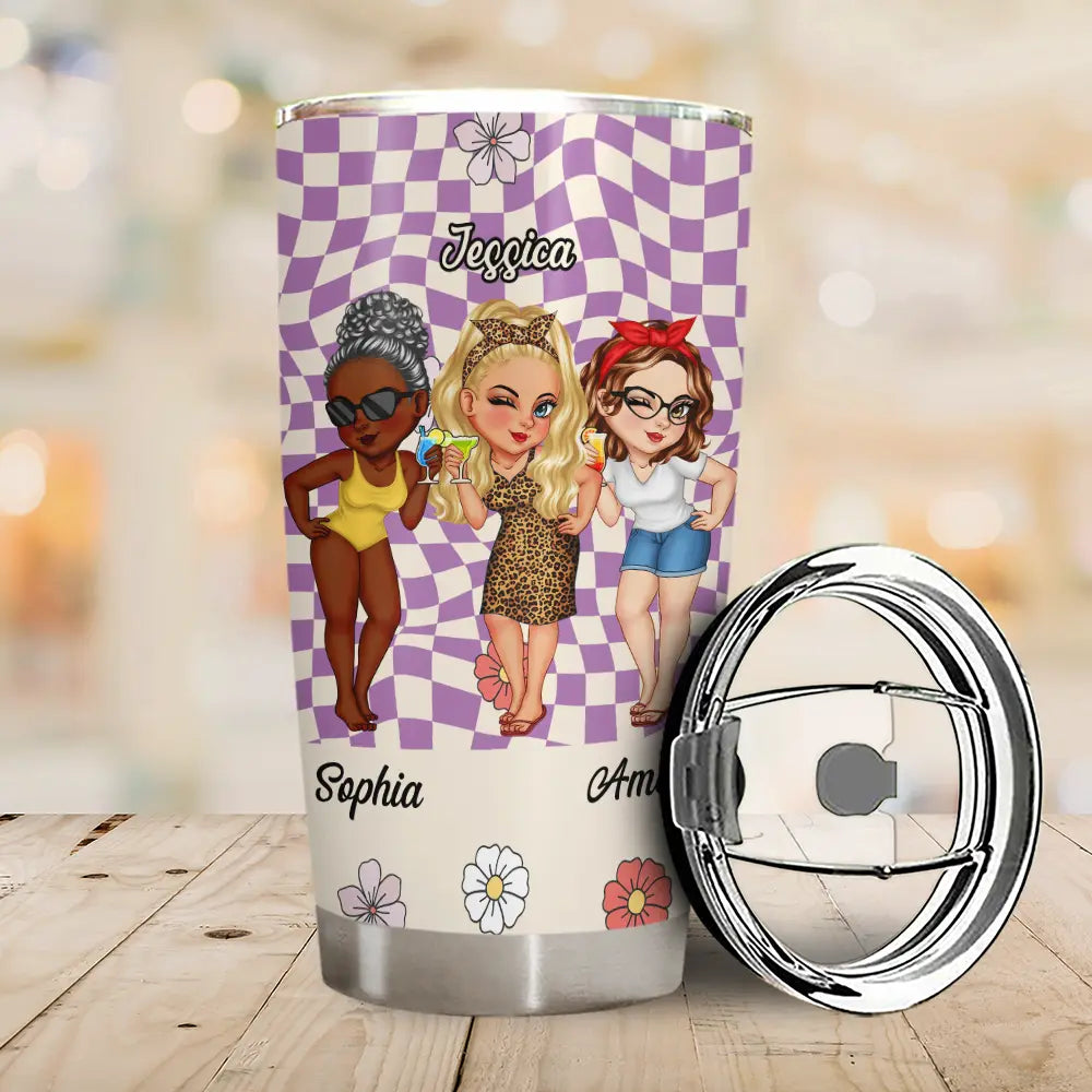 Personalized Best Friend Tumbler - “Because Of You I Laugh A Little Harder” Gift for Her